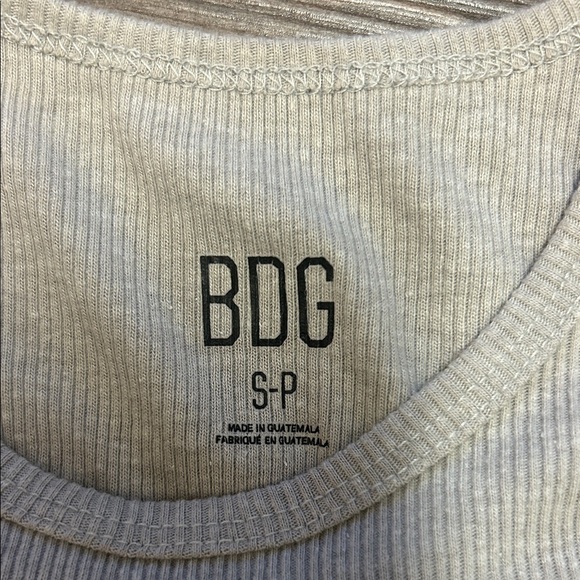 BDG Light Gray Ribbed Tee - Picture 2 of 2